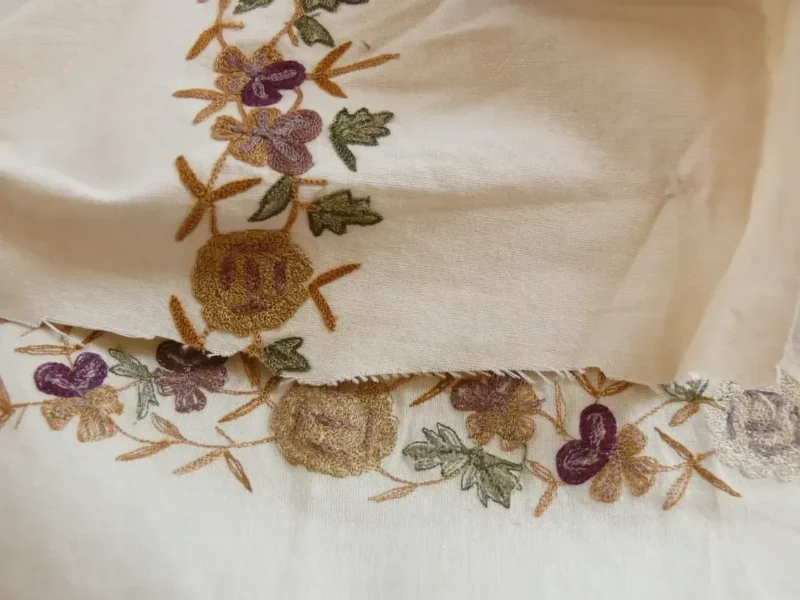 il_1140xN.3082325740_sk2c By Yd Lee Jofa Zoe Embroidery Stripe Currant Red Cream White Crewel Flower Cotton MSRP USD 236/y