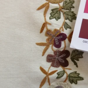 il_1140xN.3082325766_9mej By Yd Lee Jofa Zoe Embroidery Stripe Currant Red Cream White Crewel Flower Cotton MSRP USD 236/y