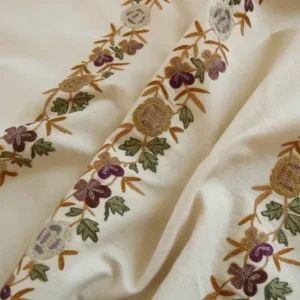 il_1140xN.3082325770_5bwp By Yd Lee Jofa Zoe Embroidery Stripe Currant Red Cream White Crewel Flower Cotton MSRP USD 236/y