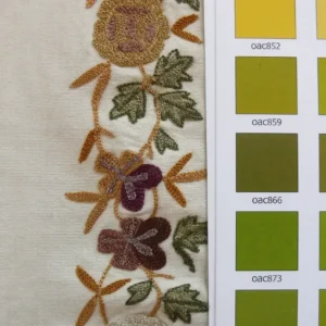 il_1140xN.3082325840_cs8e By Yd Lee Jofa Zoe Embroidery Stripe Currant Red Cream White Crewel Flower Cotton MSRP USD 236/y