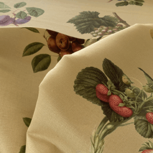 image By Vertical Repeat 40 Inches Scalamandre Les Fruits Maize Grape Strawberry Cherry Plum Pear Yellow Realism MSRP USD 220/Y