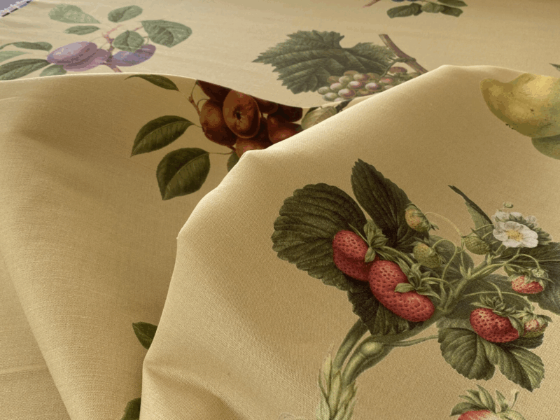 image By Vertical Repeat 40 Inches Scalamandre Les Fruits Maize Grape Strawberry Cherry Plum Pear Yellow Realism MSRP USD 220/Y