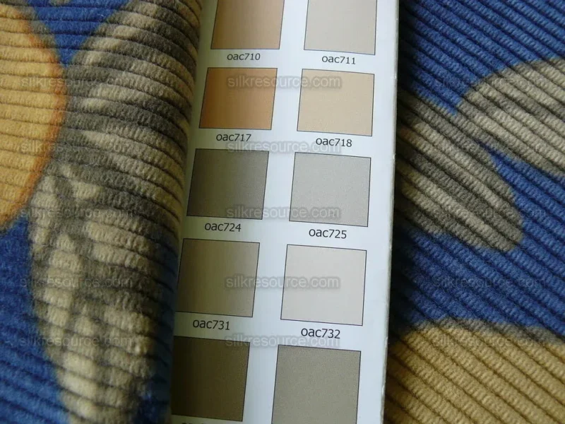 By Yard Brunschwig & Fils Tropical Apricot Print Velvet Corduroy 100% Cotton 1208 MSRP280/Y