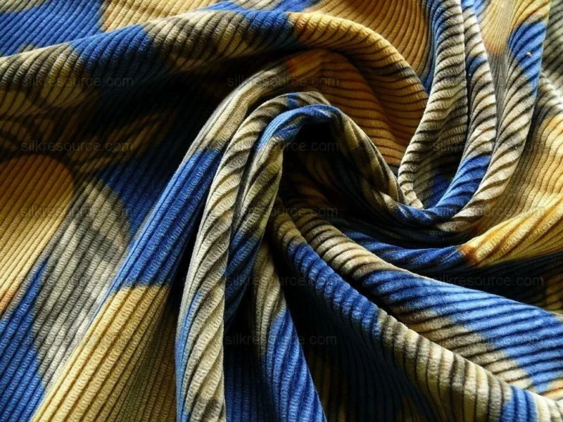 By Yard Brunschwig & Fils Tropical Apricot Print Velvet Corduroy 100% Cotton 1208 MSRP280/Y