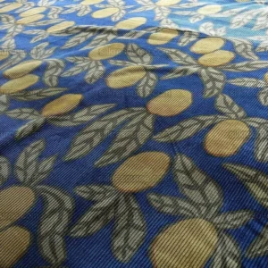 By Yard Brunschwig & Fils Tropical Apricot Print Velvet Corduroy 100% Cotton 1208 MSRP280/Y