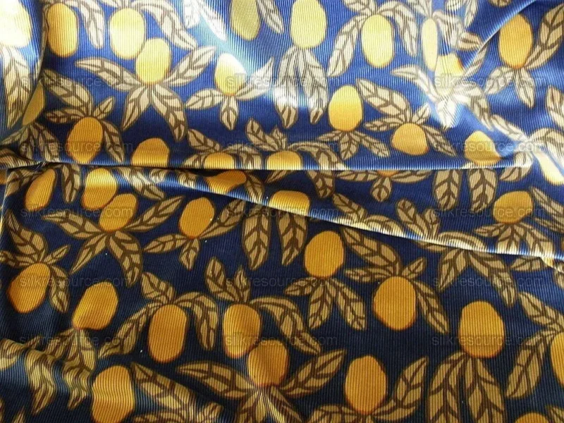 By Yard Brunschwig & Fils Tropical Apricot Print Velvet Corduroy 100% Cotton 1208 MSRP280/Y