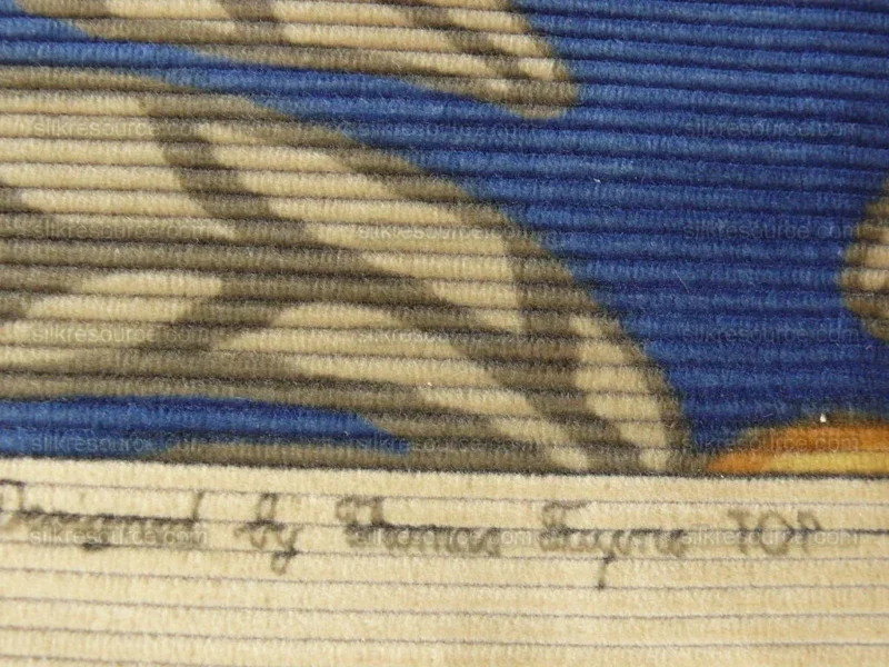 By Yard Brunschwig & Fils Tropical Apricot Print Velvet Corduroy 100% Cotton 1208 MSRP280/Y