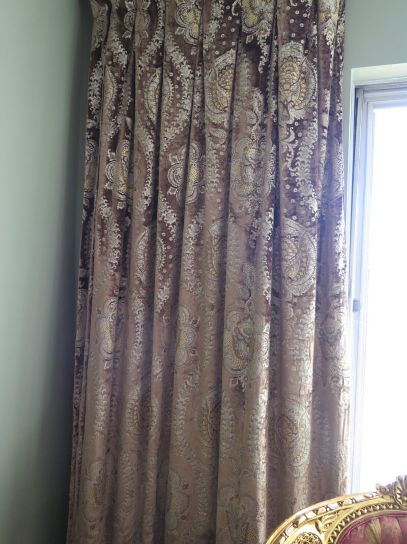 IMG_4535 Brunschwig & Fils Octavia Silk Velvet Print Tiger's Eye Black Brown Gold MSRP USD 394/y