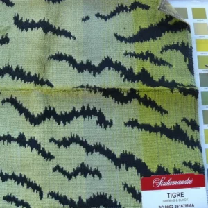 P1630099.jpg Scalamandre Tigre Jacquard Velvet Greens And Black MSRP USD 756/y