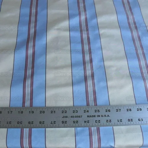 BRUNSCHWIG & FILS 100%SILK TAFFETA STRIPE SKY BLUE CREAM PINK BRUNSCHWIG & FILS 100%SILK TAFFETA STRIPE SKY BLUE CREAM PINK