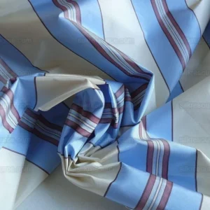 P1630120.jpg By yard Brunschwig & Fils 100%silk Taffeta Stripe Sky Blue Pink Cream White MSRP USD 270/Y