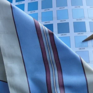 P1630122.jpg By yard Brunschwig & Fils 100%silk Taffeta Stripe Sky Blue Pink Cream White MSRP USD 270/Y