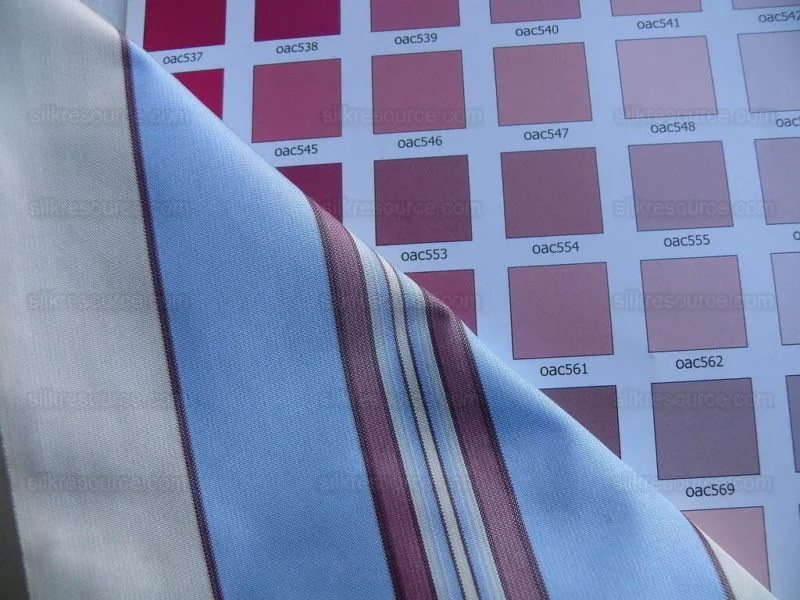 P1630123.jpg By yard Brunschwig & Fils 100%silk Taffeta Stripe Sky Blue Pink Cream White MSRP USD 270/Y