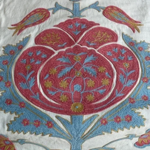 3.7Y BRUNSCHWIG & FILS FLOWERS OF JAMAKHANA TEA ROSE/BLUE RP596 3.7Y BRUNSCHWIG & FILS FLOWERS OF JAMAKHANA TEA ROSE/BLUE RP596