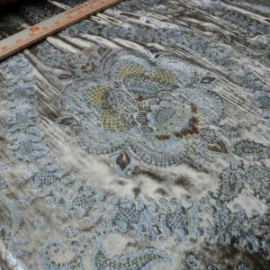 P1630182.jpg Brunschwig & Fils Octavia Silk Velvet Print Tiger's Eye Black Brown Gold MSRP USD 394/y