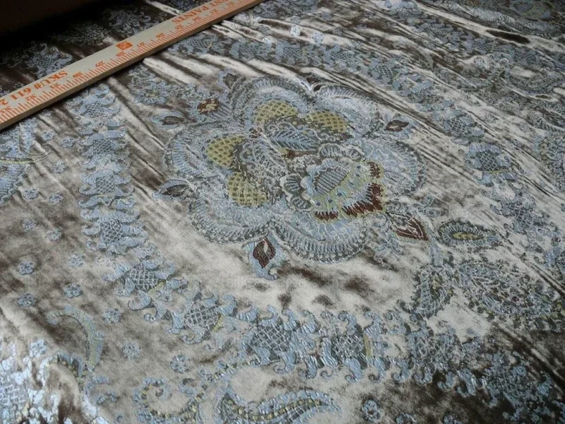 P1630182.jpg Brunschwig & Fils Octavia Silk Velvet Print Tiger's Eye Black Brown Gold MSRP USD 394/y