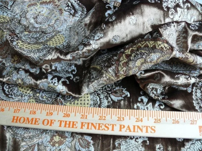 P1630183.jpg Brunschwig & Fils Octavia Silk Velvet Print Tiger's Eye Black Brown Gold MSRP USD 394/y