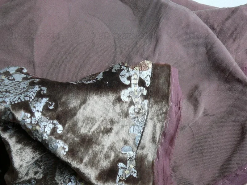 P1630184.jpg Brunschwig & Fils Octavia Silk Velvet Print Tiger's Eye Black Brown Gold MSRP USD 394/y