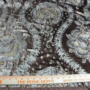 P1630186.jpg Brunschwig & Fils Octavia Silk Velvet Print Tiger's Eye Black Brown Gold MSRP USD 394/y