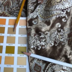 P1630188.jpg Brunschwig & Fils Octavia Silk Velvet Print Tiger's Eye Black Brown Gold MSRP USD 394/y