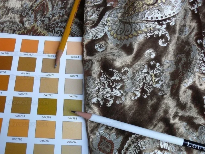 P1630188.jpg Brunschwig & Fils Octavia Silk Velvet Print Tiger's Eye Black Brown Gold MSRP USD 394/y