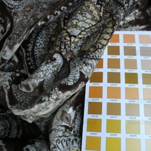 P1630194.jpg Brunschwig & Fils Octavia Silk Velvet Print Tiger's Eye Black Brown Gold MSRP USD 394/y