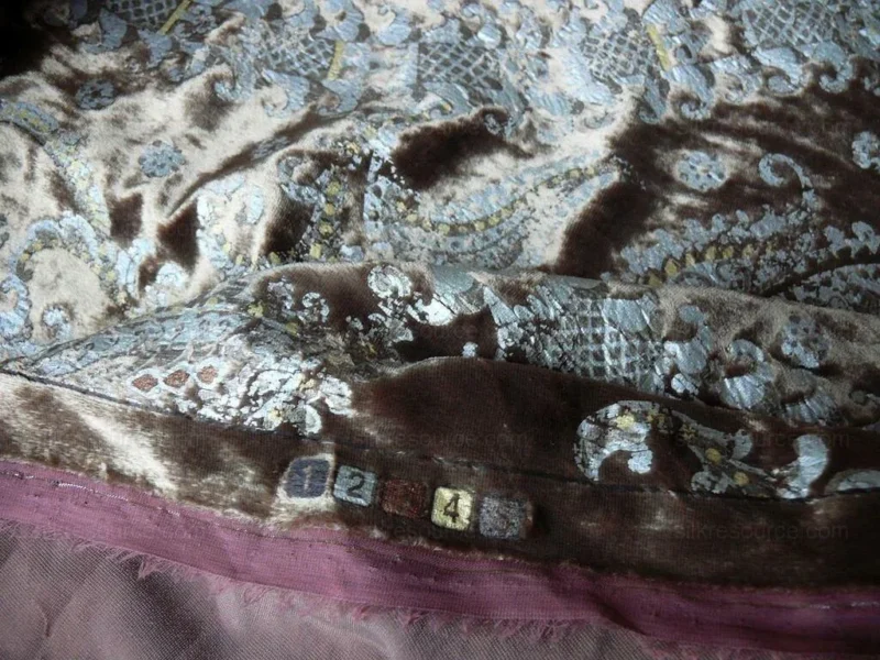 P1630195.jpg Brunschwig & Fils Octavia Silk Velvet Print Tiger's Eye Black Brown Gold MSRP USD 394/y