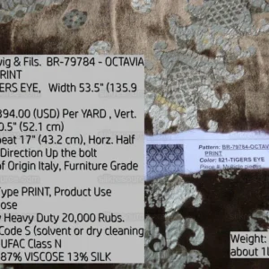 P1630197.jpg Brunschwig & Fils Octavia Silk Velvet Print Tiger's Eye Black Brown Gold MSRP USD 394/y