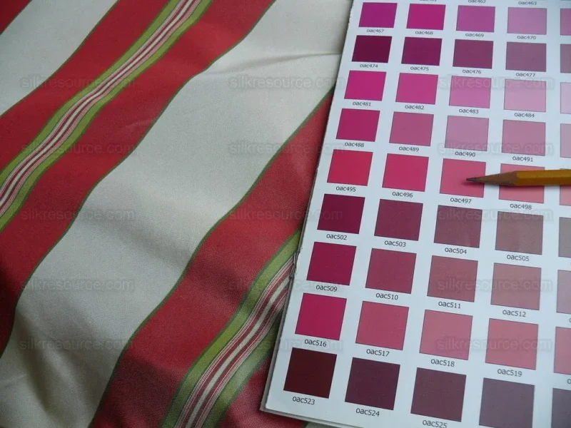 P1630200.jpg By yard Brunschwig and Fils 100% Silk Taffeta Stripe Hot Pink Green Cream Reversible MSRP USD 270/Y