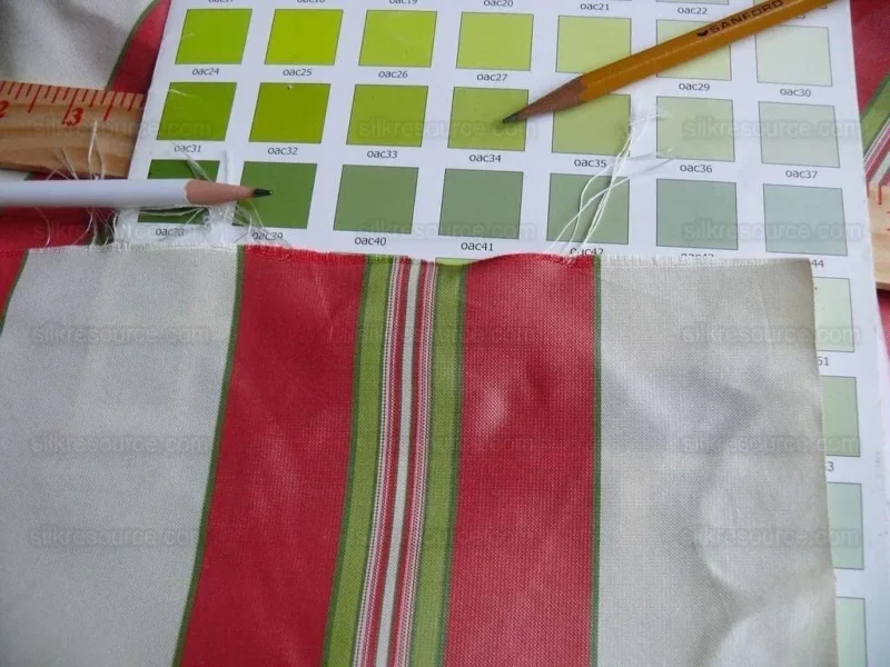 P1630204.jpg By yard Brunschwig and Fils 100% Silk Taffeta Stripe Hot Pink Green Cream Reversible MSRP USD 270/Y