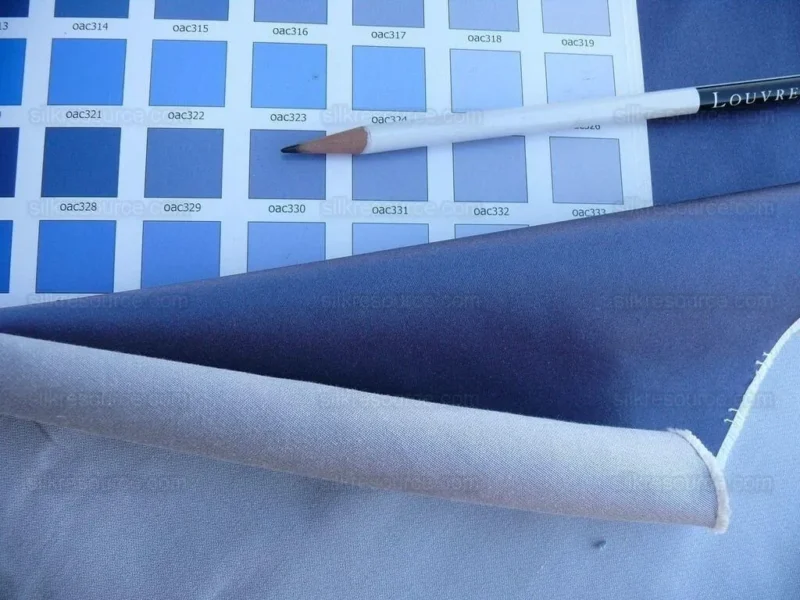 By Yd Brunschwig & Fils Georges Satin Silk "Periwinkle" Muted Blue MSRP USD 470/Y