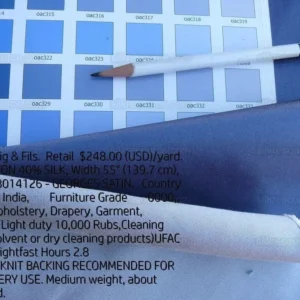 By Yd Brunschwig & Fils Georges Satin Silk "Periwinkle" Muted Blue MSRP USD 470/Y