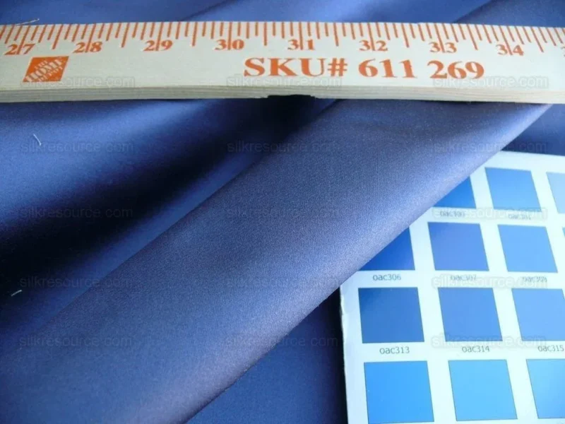 By Yd Brunschwig & Fils Georges Satin Silk "Periwinkle" Muted Blue MSRP USD 470/Y