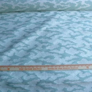 P1630375.jpg Lee Jofa G P&J Baker Clouds Aqua Blue White Chinoiserie Reversible Damask Cotton MSRP USD 148/y