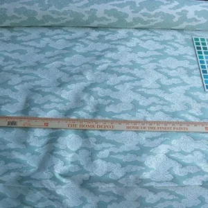 P1630383.jpg Lee Jofa G P&J Baker Clouds Aqua Blue White Chinoiserie Reversible Damask Cotton MSRP USD 148/y