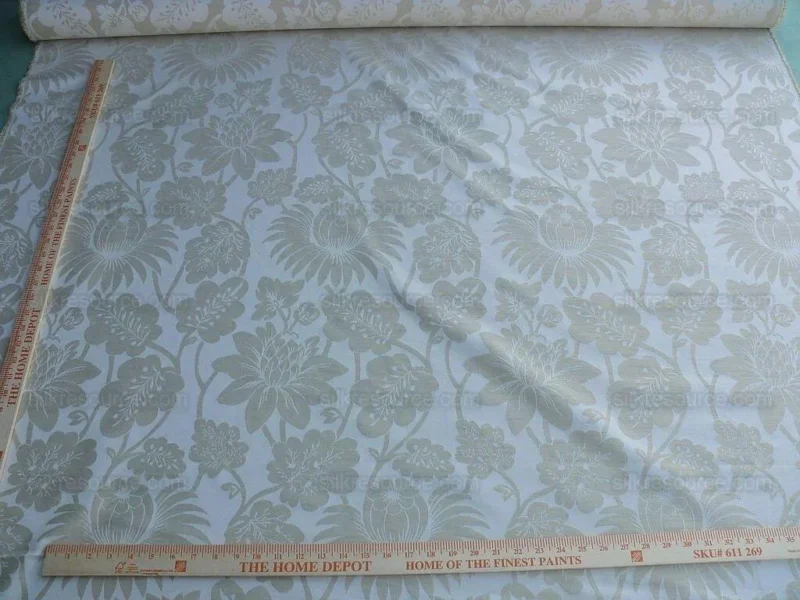 By Yd Lee Jofa G P & J Baker Hanbury Weave Cream White Art Nouveau Cotton MSRP USD 190/y