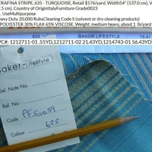 P1630482.jpg 0.55y Lee Jofa Baker Lifestyle Serafina Stripe Turquoise Blue Woven