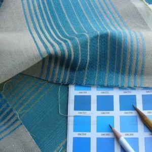 P1630485.jpg 0.55y Lee Jofa Baker Lifestyle Serafina Stripe Turquoise Blue Woven