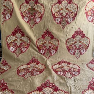 img_3401-2 Lee Jofa Alexandria Silk Linen Embroidery Velvet Applique Museum Quality Red Gold Copper MSRP0/y