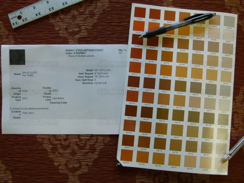 P1000232.jpg BTY Kravet Artisan Pleat Garnet 100% Silk MSRP USD 268/y
