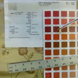 Kravet Villa Carlotta Pongee 100%silk Lampas Chinoiserie Peony Rose Vine MSRP USD 177Y