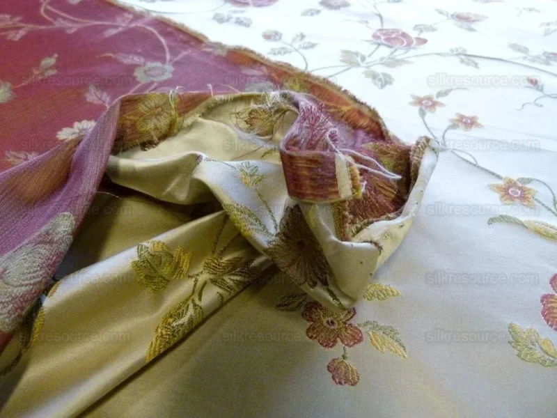 Kravet Villa Carlotta Pongee 100%silk Lampas Chinoiserie Peony Rose Vine MSRP USD 177Y