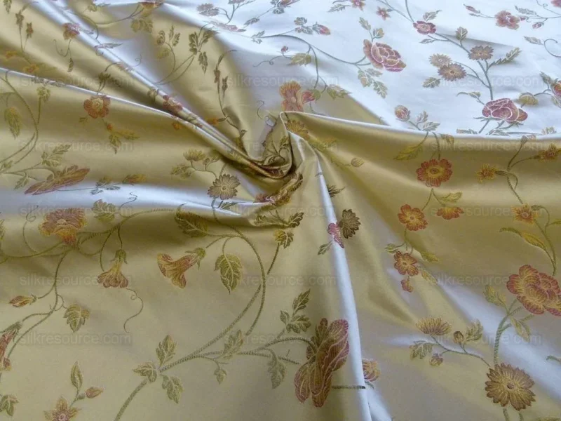 P1000261.jpg Kravet Villa Carlotta Pongee 100%silk Lampas Chinoiserie Peony Rose Vine MSRP USD 177Y