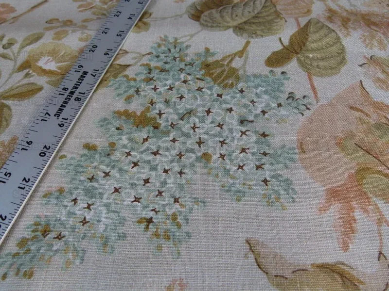 P1000353.jpg BY Yd Lee Jofa Clarendon Linen Print Floral Beige Pink Natural English Cottage Garden Heavy Linen MSRP USD 276/y