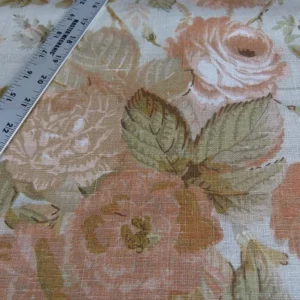 P1000354.jpg BY Yd Lee Jofa Clarendon Linen Print Floral Beige Pink Natural English Cottage Garden Heavy Linen MSRP USD 276/y