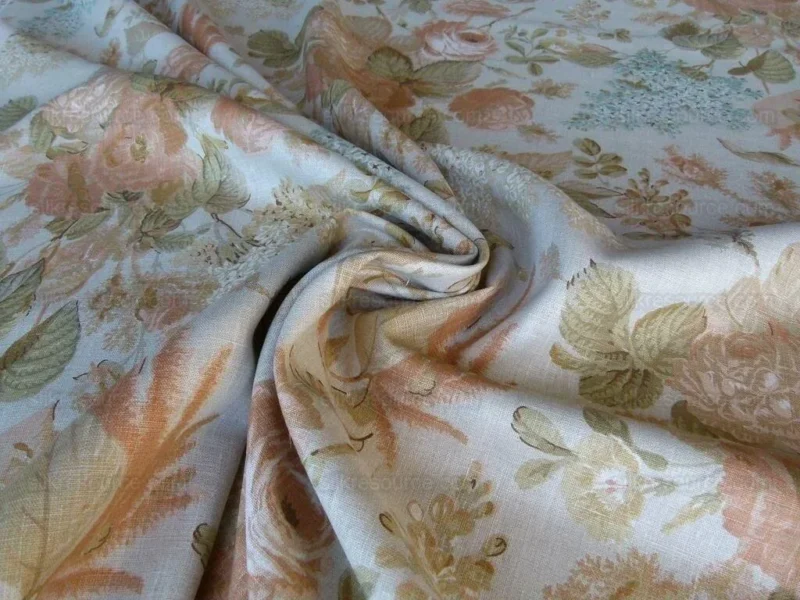 P1000357.jpg BY Yd Lee Jofa Clarendon Linen Print Floral Beige Pink Natural English Cottage Garden Heavy Linen MSRP USD 276/y