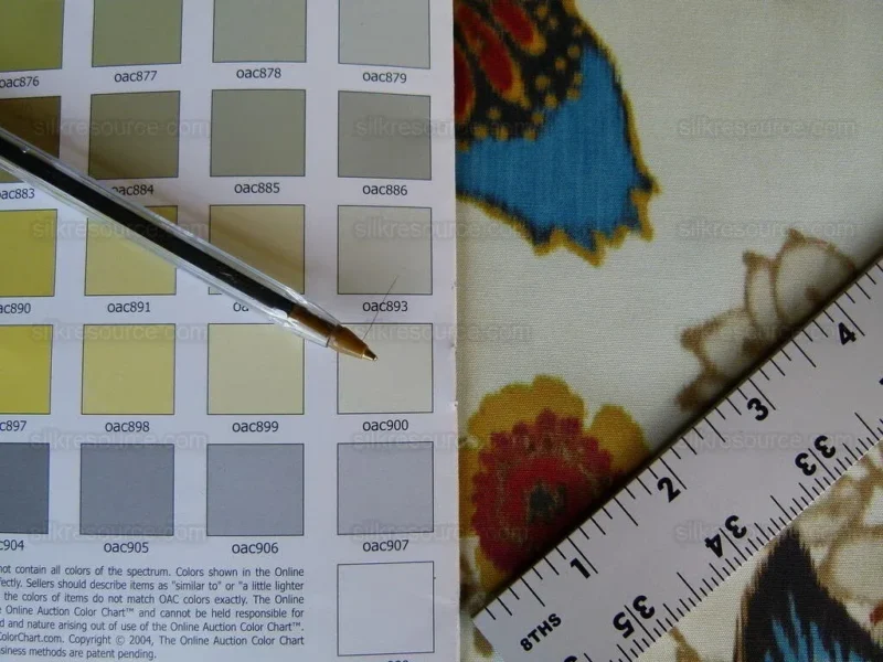 P1000361.jpg By yard Lee Jofa Arcadia Multi by Oscar De La Renta Blue Red Orange Mocha Mustard Cotton Sateen MSRP USD 284/y