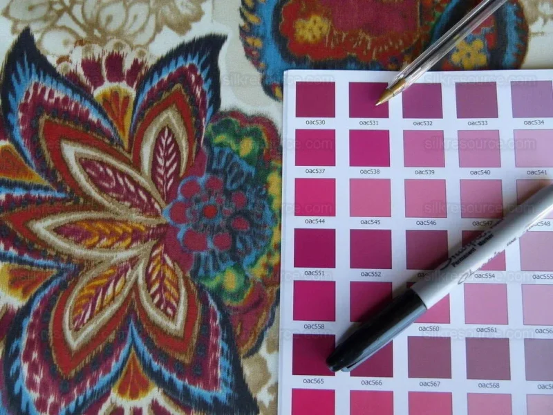 P1000362.jpg By yard Lee Jofa Arcadia Multi by Oscar De La Renta Blue Red Orange Mocha Mustard Cotton Sateen MSRP USD 284/y