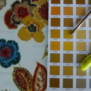 P1000363.jpg By yard Lee Jofa Arcadia Multi by Oscar De La Renta Blue Red Orange Mocha Mustard Cotton Sateen MSRP USD 284/y