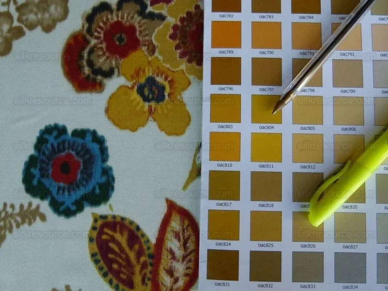 P1000363.jpg By yard Lee Jofa Arcadia Multi by Oscar De La Renta Blue Red Orange Mocha Mustard Cotton Sateen MSRP USD 284/y